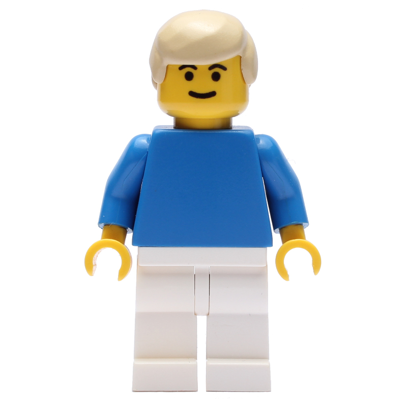 LEGO Soccer Player Blue Torso, White Legs, Tan Hair (fig-006416)