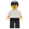 Soccer Player White Torso, Black Legs, Black Hair. Mustache