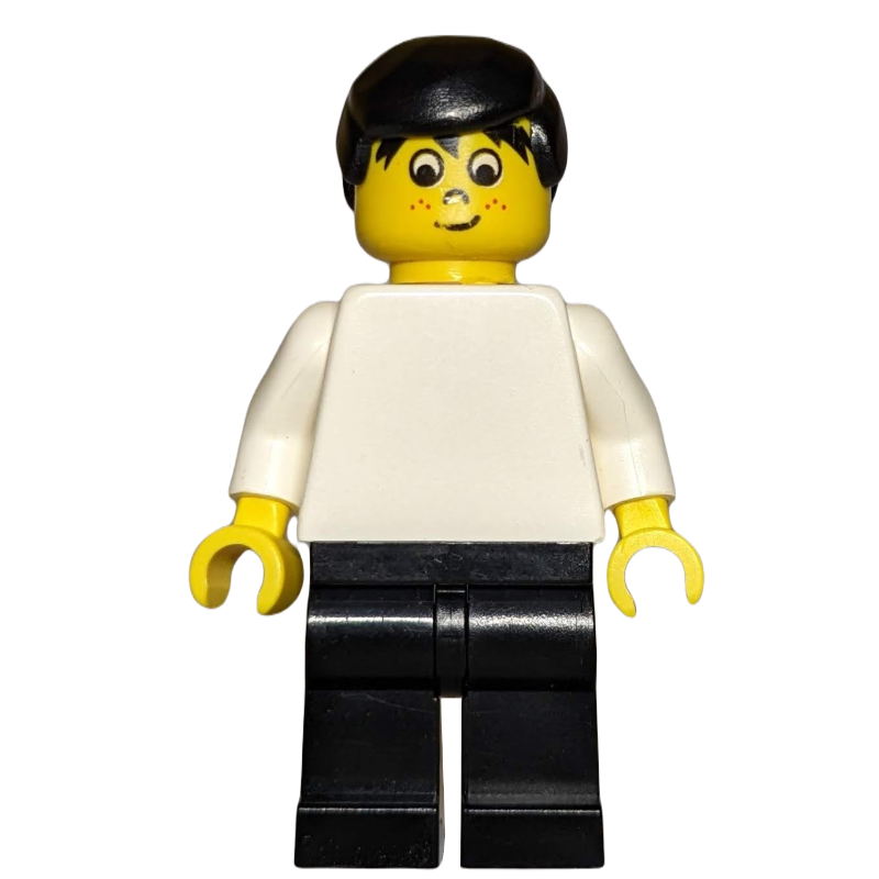 LEGO Soccer Player White Torso, Black Legs, Black Hair, Freckles (fig-006424)