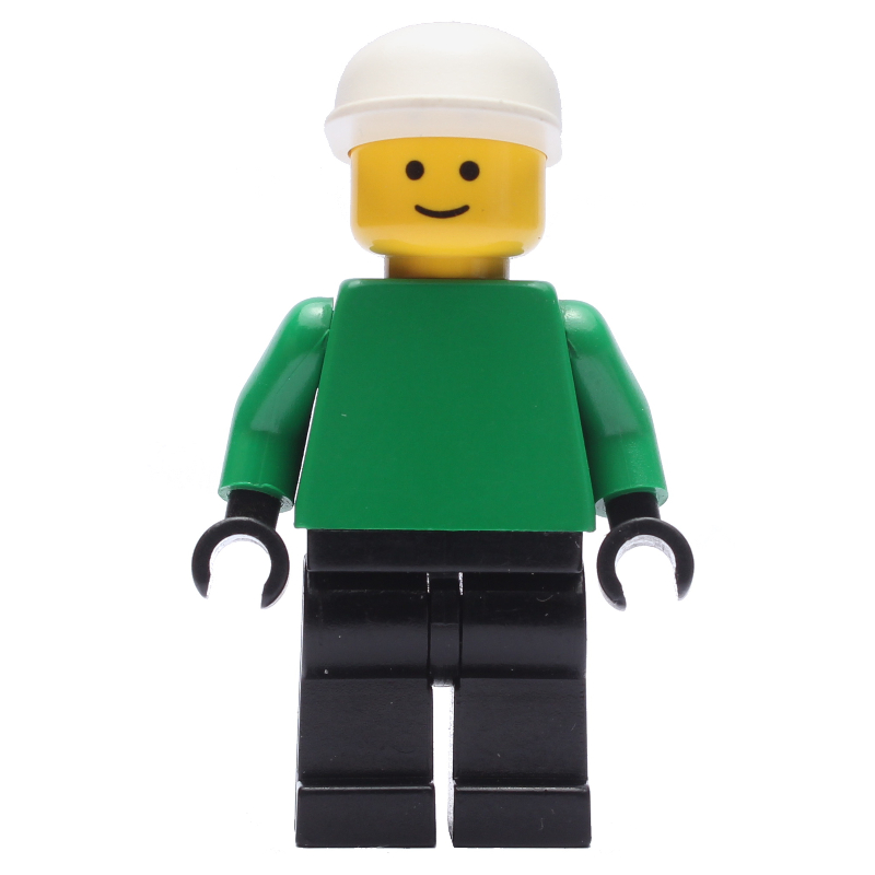 LEGO Soccer Player Goalie Green Torso, Black Legs, White Cap (fig-006425)