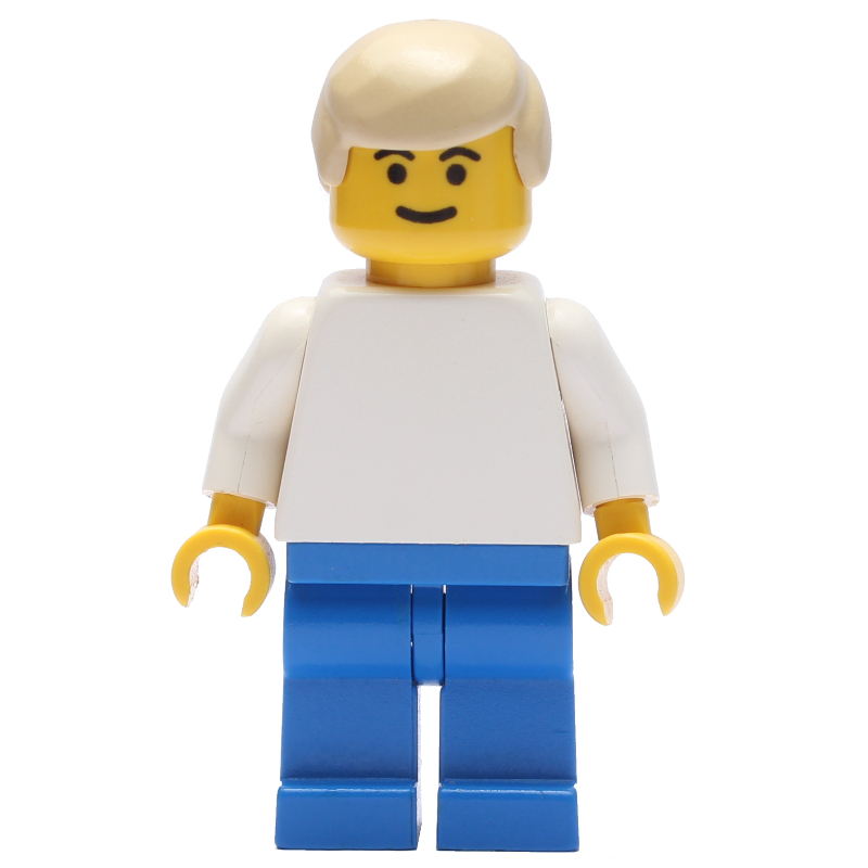 LEGO Soccer Player White Torso, Blue Legs, Tan Hair (fig-006428)