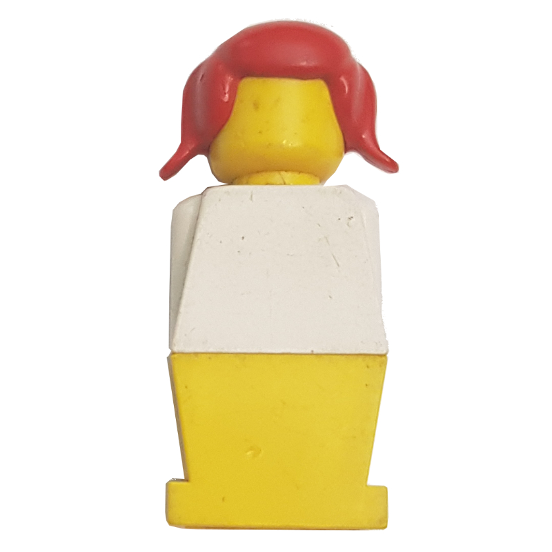 LEGO LEGOLAND Female, White Torso, Yellow Legs, Red Hair (fig-006454)