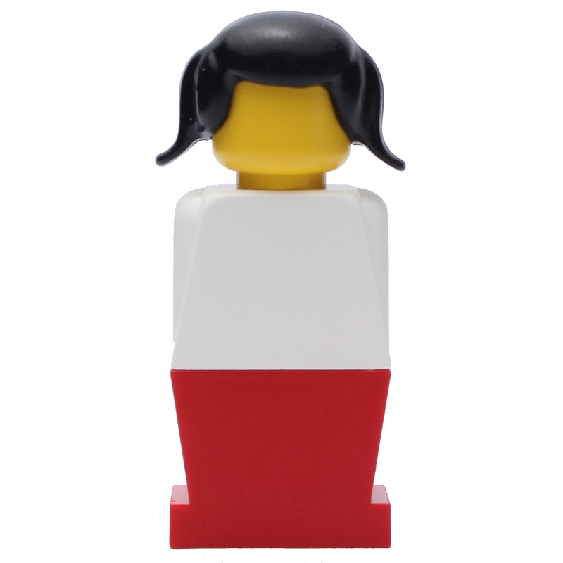 LEGO LEGOLAND Female, White Torso, Red Legs, Black Hair (fig-006459)