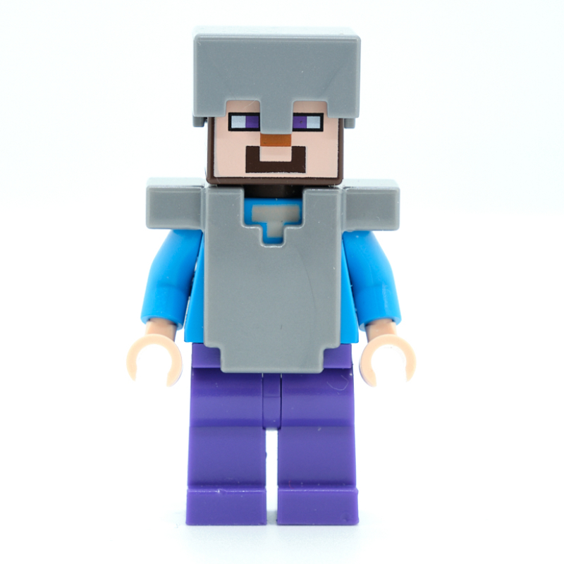 LEGO Steve in Flat Silver Helmet and Armor (fig-006482)