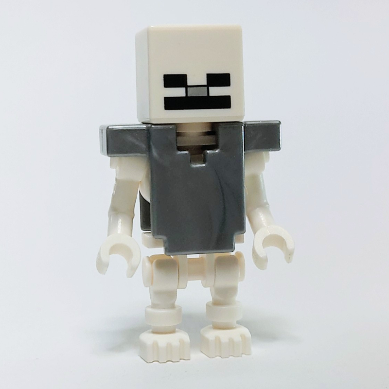 LEGO Skeleton, Square Skull, Flat Silver Armor (fig-006489)