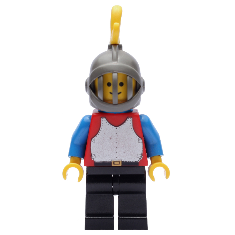 LEGO Knight (Breastplate on Red) - Black Legs, Yellow Plume (fig-006559)