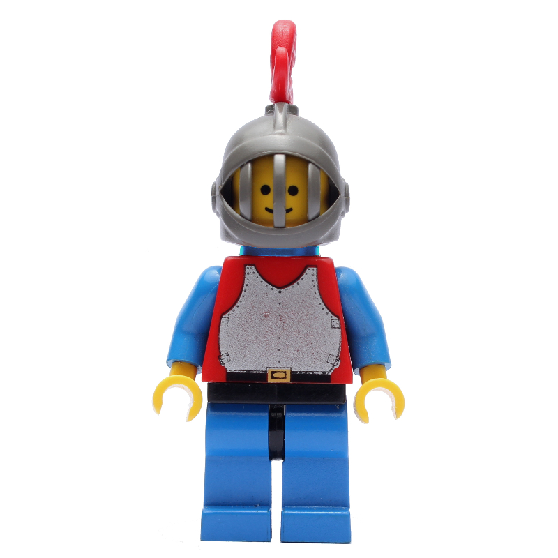 LEGO Knight (Breastplate on Red) - Blue Legs, Red Plume, Plastic Cape (fig-006562)