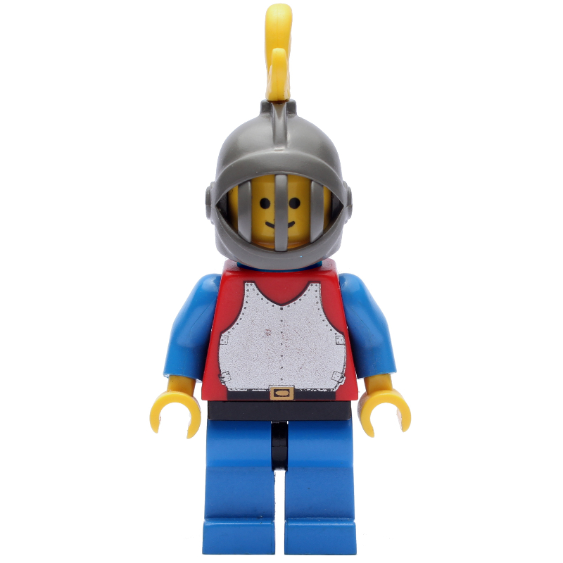 LEGO Knight (Breastplate on Red) - Blue Legs, Yellow Plume, Plastic Cape (fig-006564)