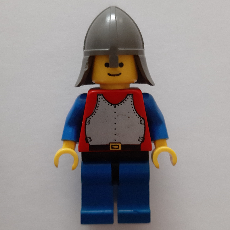 LEGO Knight (Breastplate on Red) - Blue Legs, Dark Gray Neck-Protector (fig-006566)