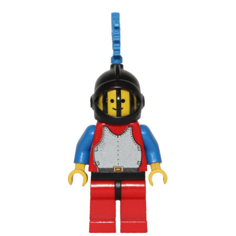LEGO Knight (Breastplate on Red) - Red Legs, Blue Dragon Plume (fig-006567)