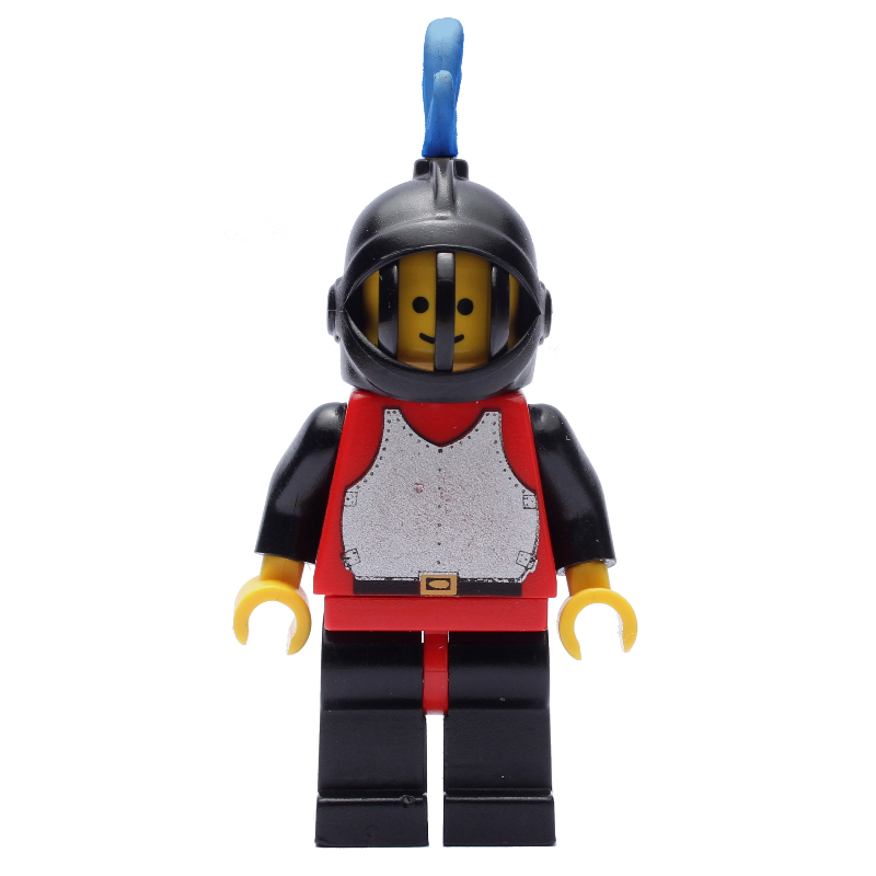 LEGO Knight (Breastplate on Red) - Black Legs, Blue Plume (fig-006569)