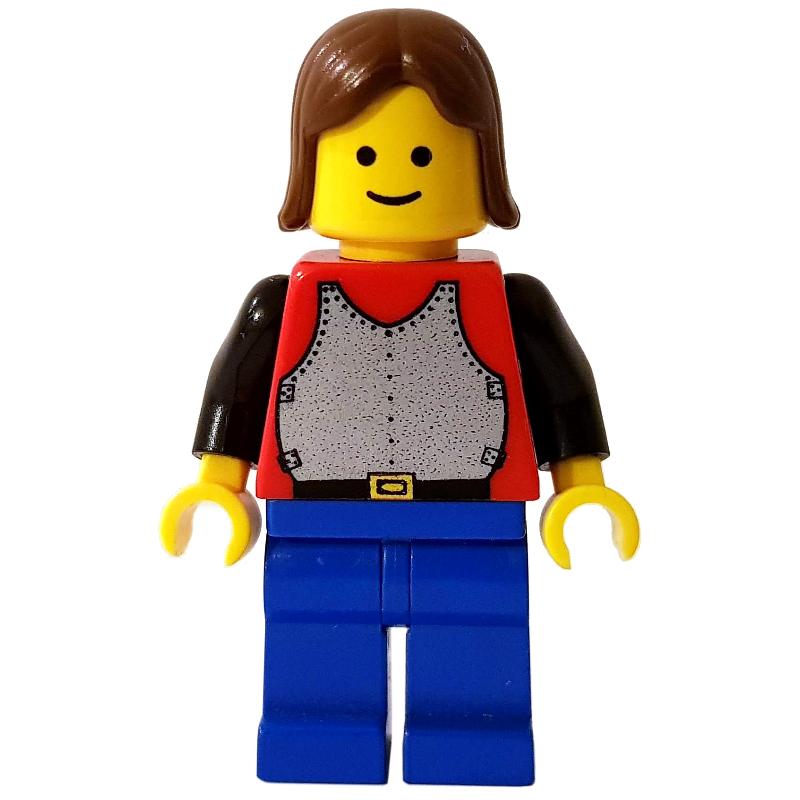LEGO Knight (Breastplate on Red) - Blue Legs, Brown Hair (fig-006570)