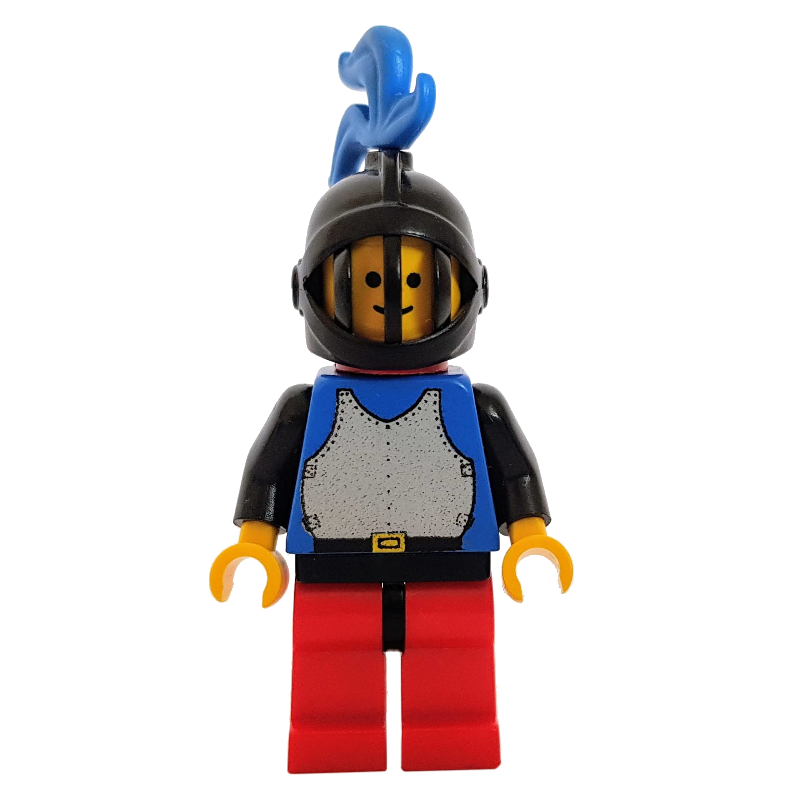 LEGO Knight (Breastplate on Blue) - Red Legs, Blue Plume (fig-006582)