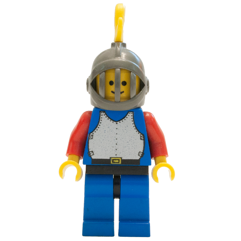 LEGO Knight (Breastplate on Blue) - Blue Legs, Dark Gray Helmet, Yellow Plume (fig-006584)