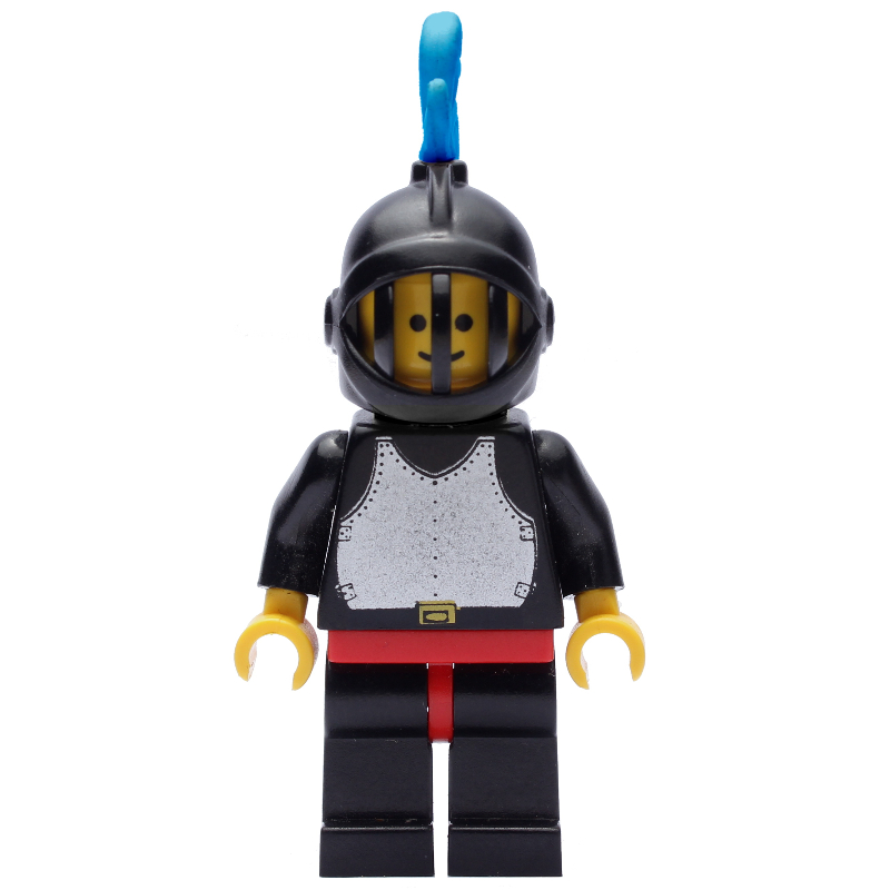 LEGO Knight (Breastplate on Black) - Black Legs, Black Helmet, Blue Plume (fig-006591)