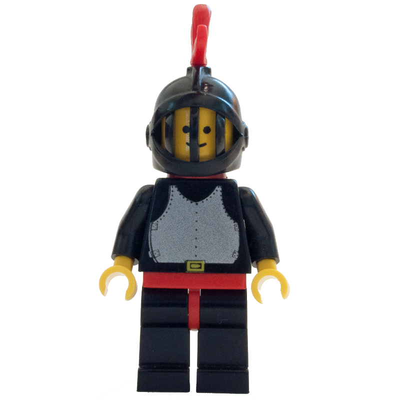 LEGO Knight (Breastplate on Black) - Black Legs, Black Helmet, Red Plume (fig-006592)