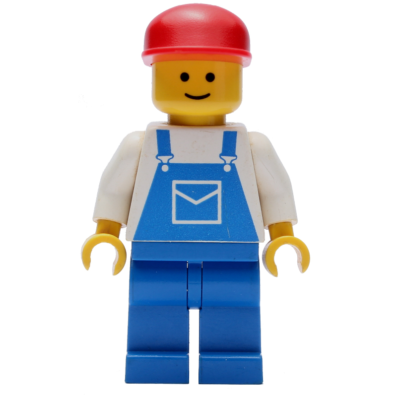 LEGO Man, Blue Overalls, Red Cap (3626b Head) (fig-006707)