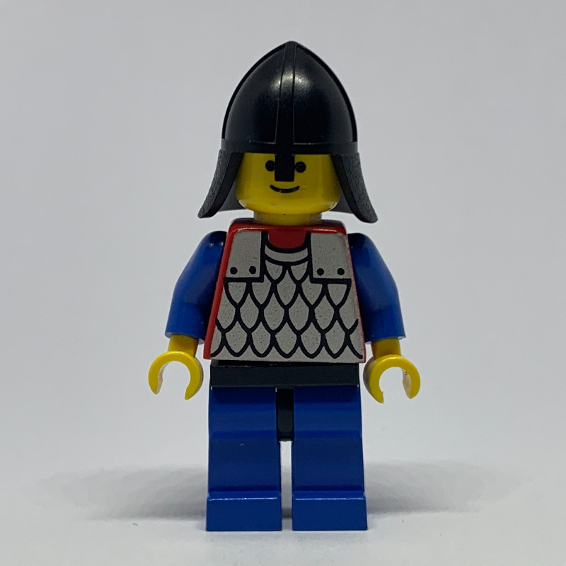 LEGO Knight (Scale Mail on Red) - Blue Arms, Blue Legs, Black Neck-Protector (fig-006725)