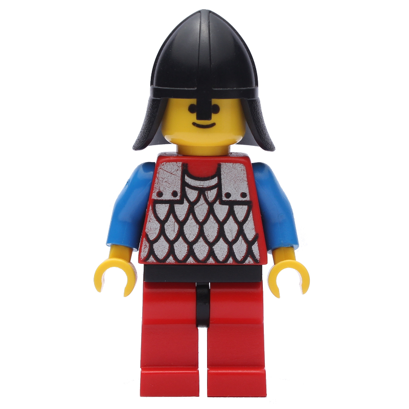LEGO Knight (Scale Mail on Red) - Blue Arms, Red Legs, Black Neck-Protector (fig-006728)