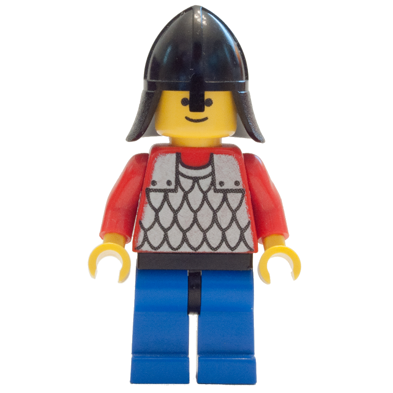 LEGO Knight (Scale Mail on Red) - Red Arms, Blue Legs, Black Neck-Protector (fig-006730)