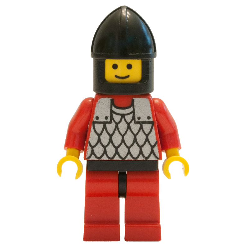 LEGO Knight (Scale Mail on Red) - Red Arms, Red Legs, Black Chin-Guard (fig-006732)