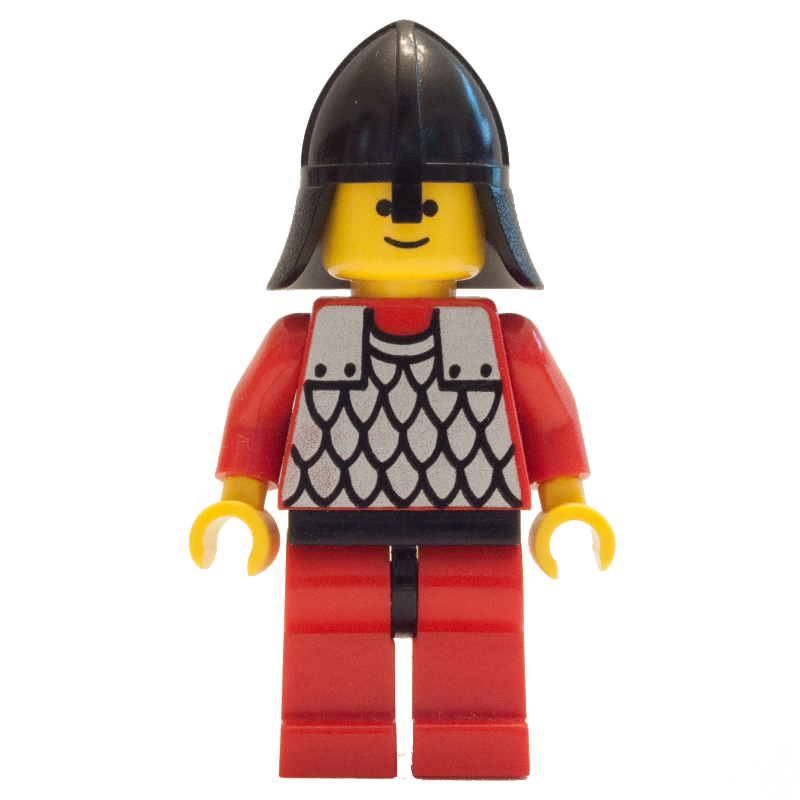 LEGO Knight (Scale Mail on Red) - Red Arms, Red Legs, Black Neck-Protector (fig-006733)