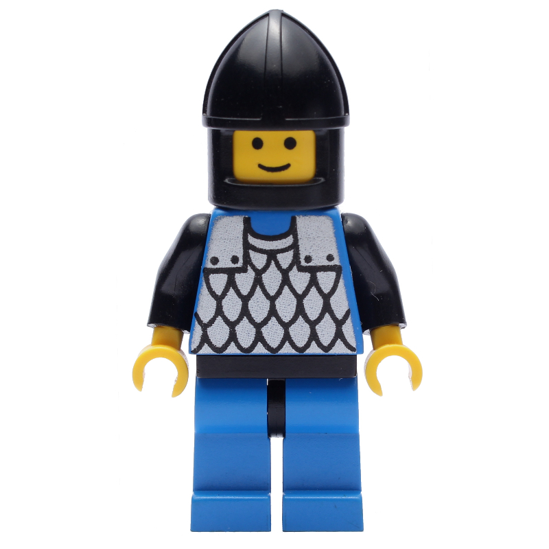 LEGO Knight (Scale Mail on Blue) - Black Arms, Blue Legs, Black Chin-Guard (fig-006738)