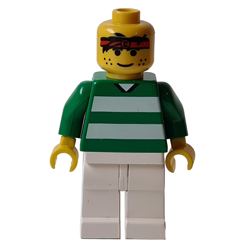LEGO Soccer Player Green Torso, White Legs, Sweat Band #3 (fig-006752)