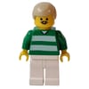 Soccer Player Green Torso, White Legs, Tan Hair, Mustache, #9