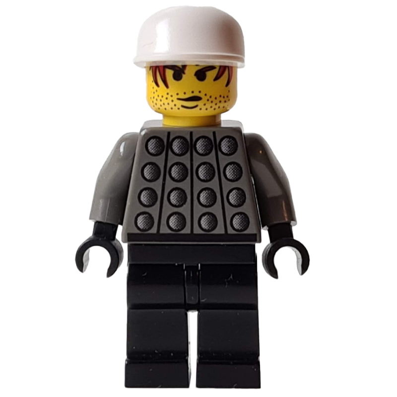 LEGO Soccer Player Goalie Dark Grey Torso, Black Legs, White Cap (fig-006757)