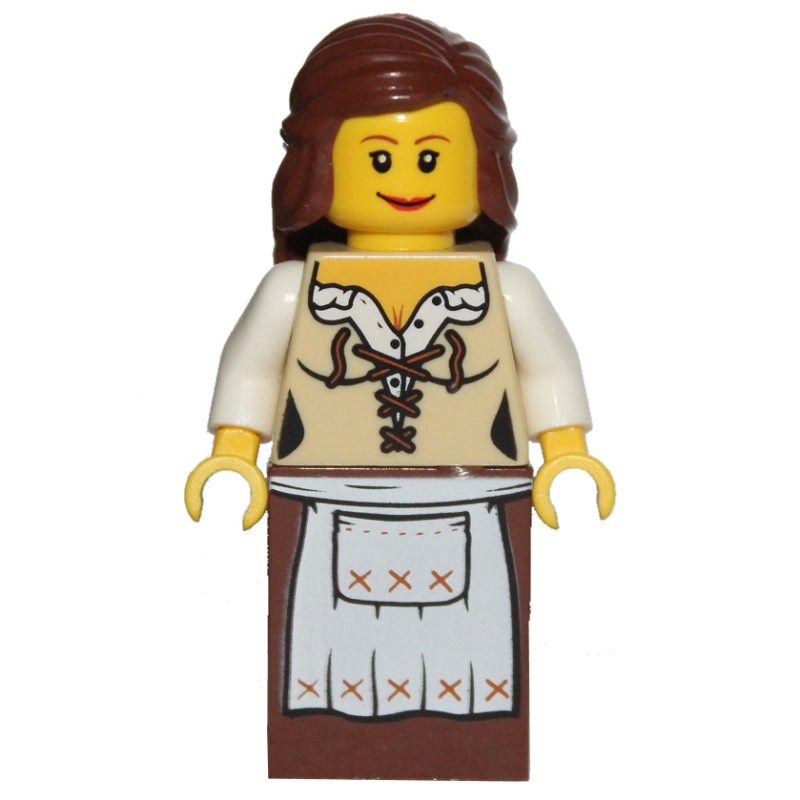 LEGO Maiden (Fantasy Era) - Brown Skirt, Reddish Brown Hair (fig-006760)