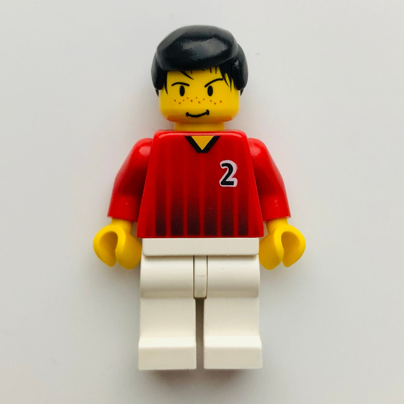 LEGO Soccer Player Red Torso, White Legs #2 (fig-006765)