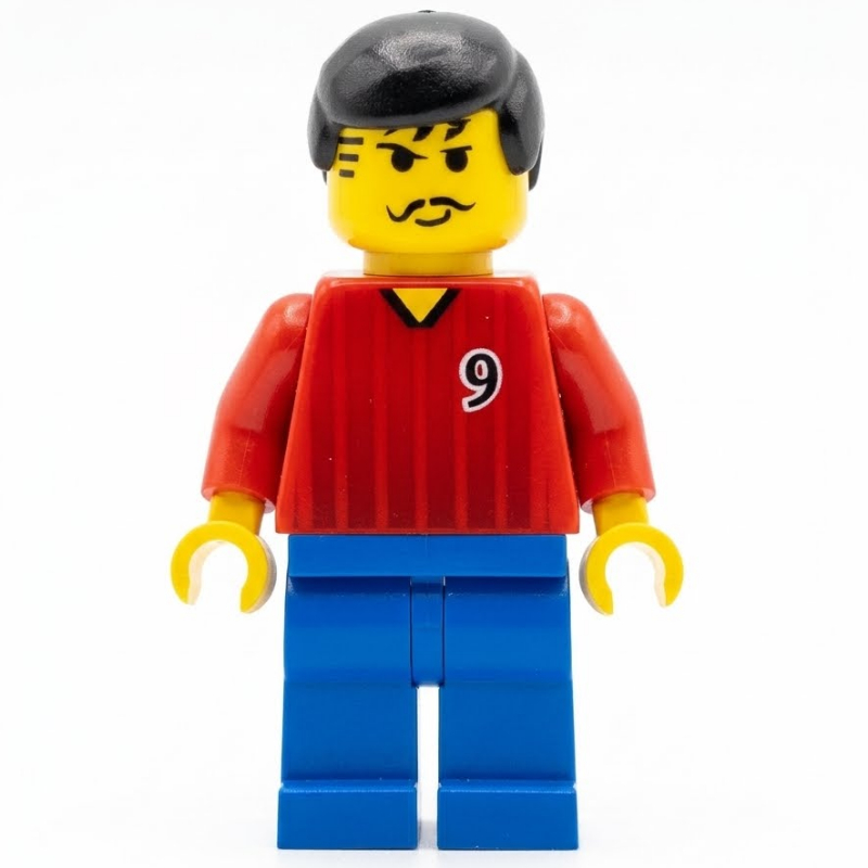 Soccer Player Red Torso, Blue Legs, #9