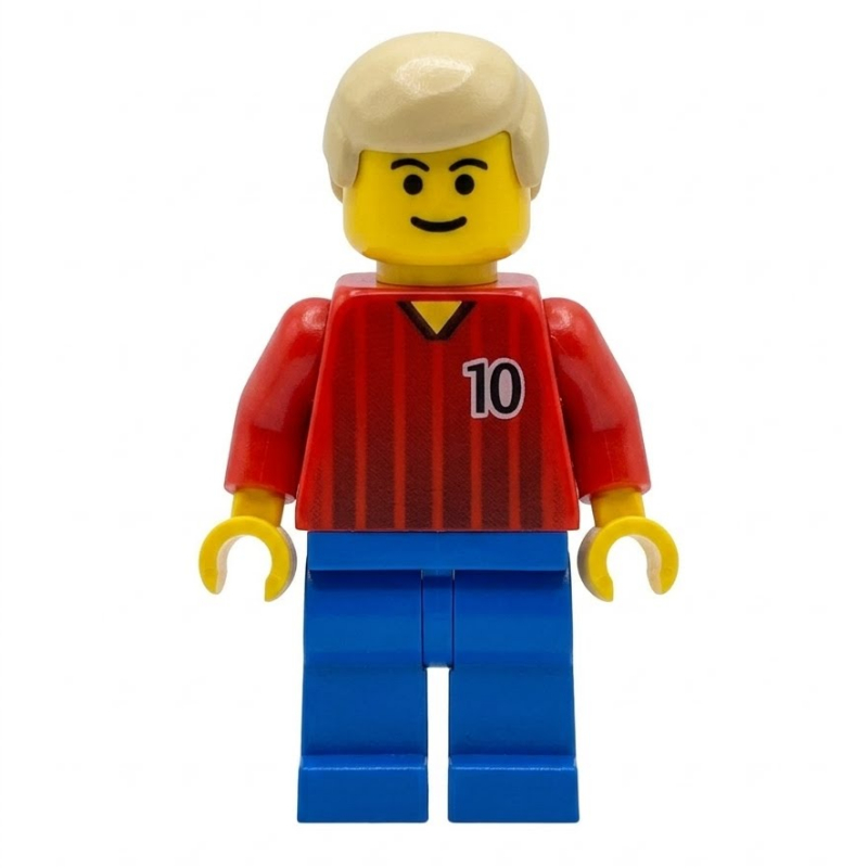 Soccer Player Red Torso, Blue Legs, #10