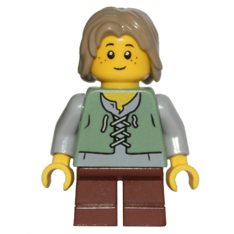 LEGO Peasant (Kingdoms) - Dark Tan Hair (fig-006786)