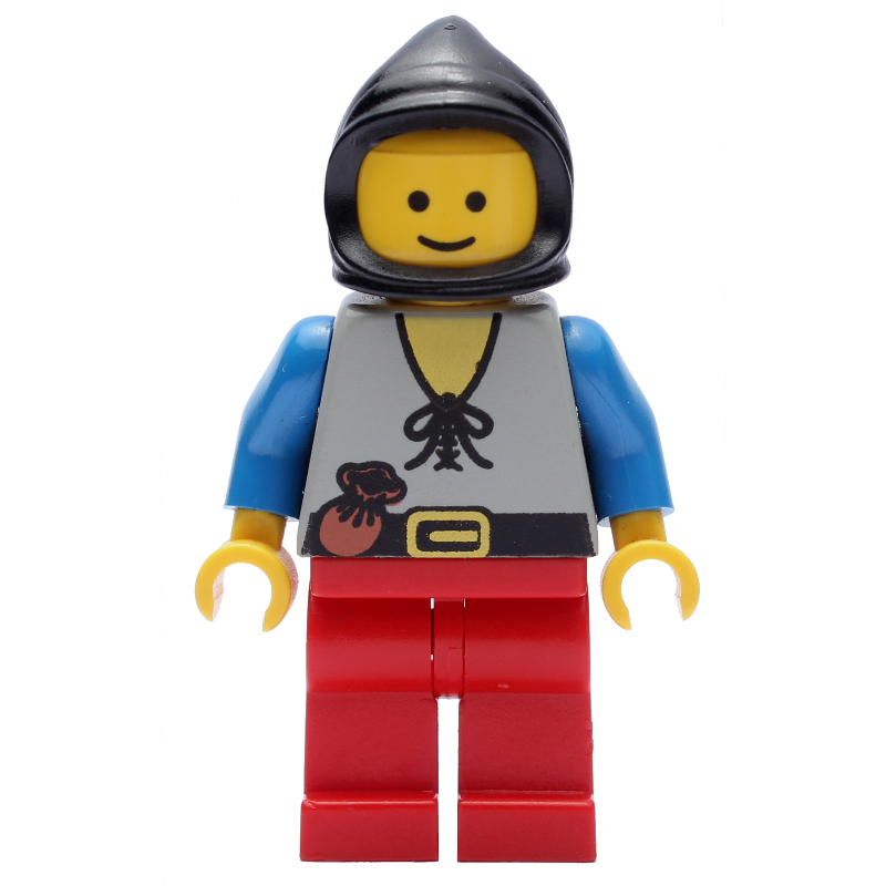 LEGO Peasant - Red Legs, Black Hood (fig-006791)