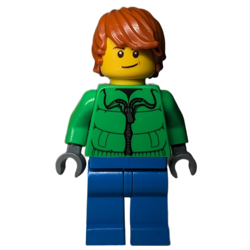 LEGO Man, Bright Green Jacket, Blue Legs (fig-006798)