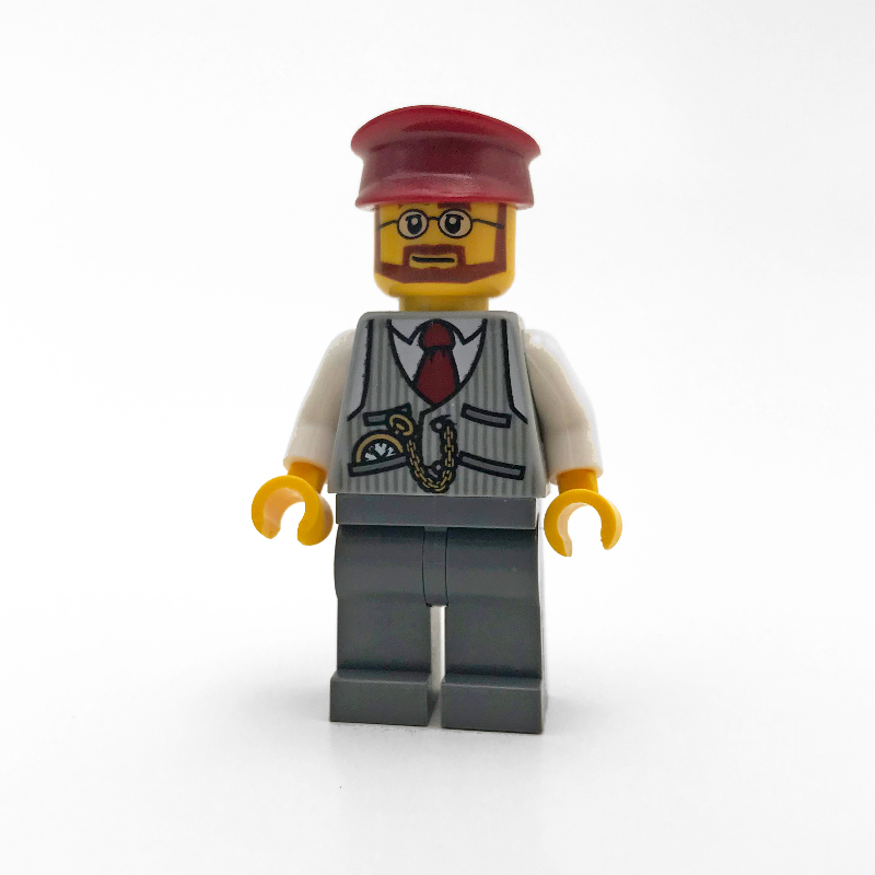 LEGO Christmas Train Driver with Dark Red Hat (fig-006818)