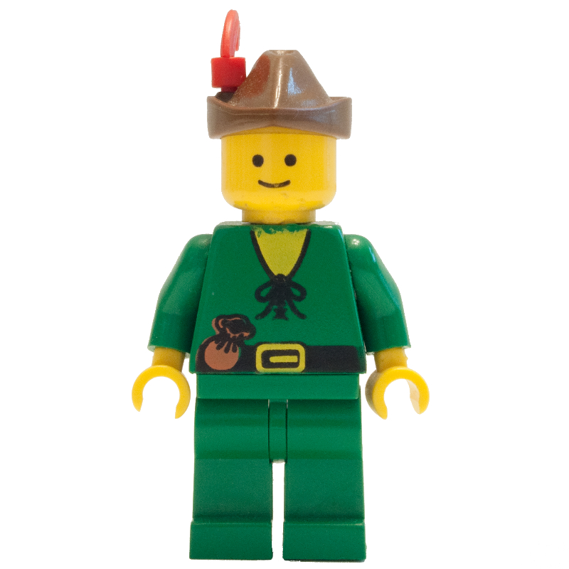 LEGO Forestman (Forestmen) - Yellow, Brown Hat, Red Plume (fig-006856)