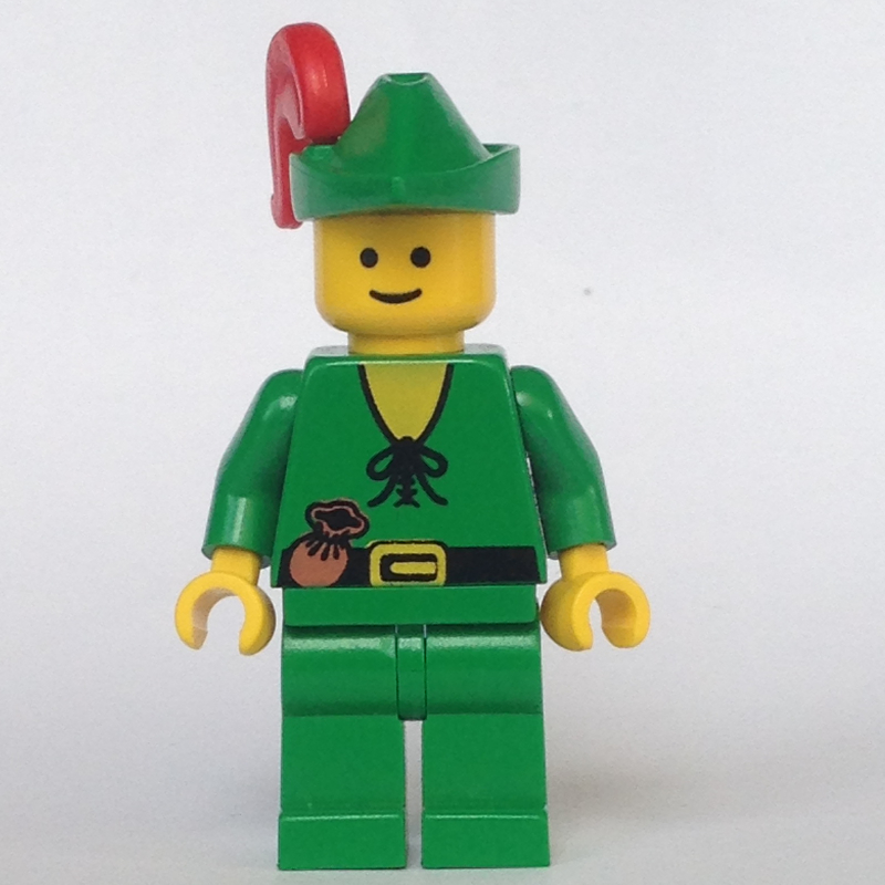 LEGO Forestman (Forestmen) - Yellow, Green Hat, Red Plume (fig-006857)