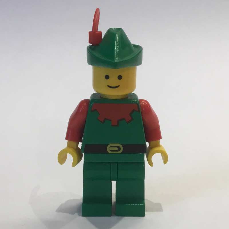 LEGO Forestman (Forestmen) - Red, Green Hat, Red Plume (fig-006861)