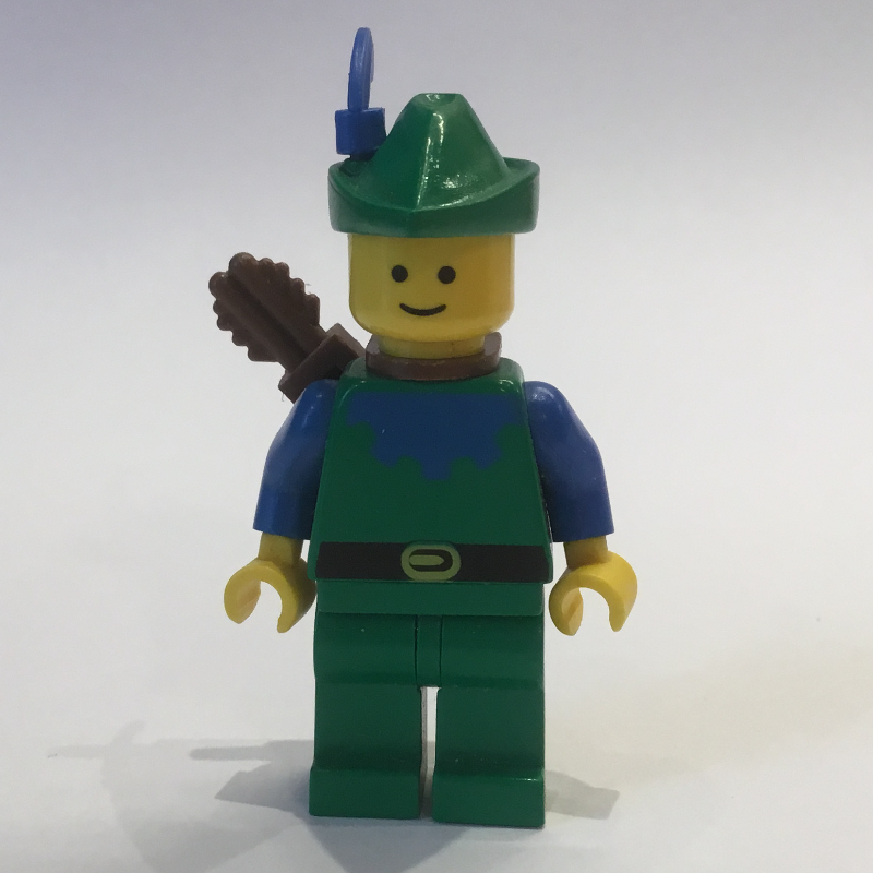 LEGO Forestman Archer (Forestmen) - Blue, Green Hat, Blue Plume (fig-006866)