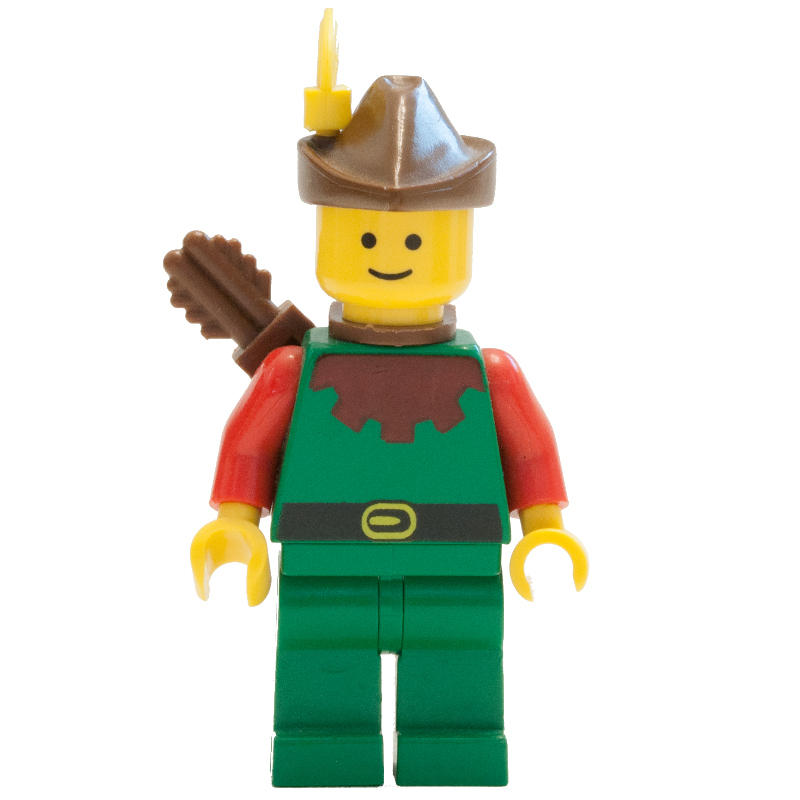 LEGO Forestman Archer (Forestmen) - Red, Brown Hat, Yellow Plume (fig-006871)