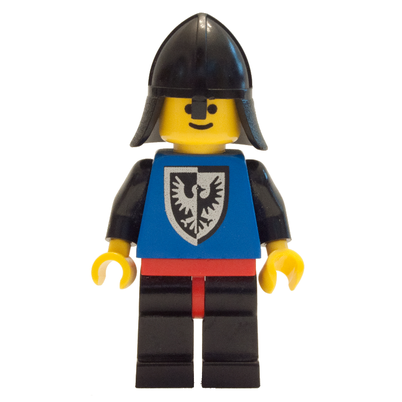 LEGO Knight (Black Falcon) - Black Legs, Red Hips, Rounded Shield, Neck-Protector (fig-006887)