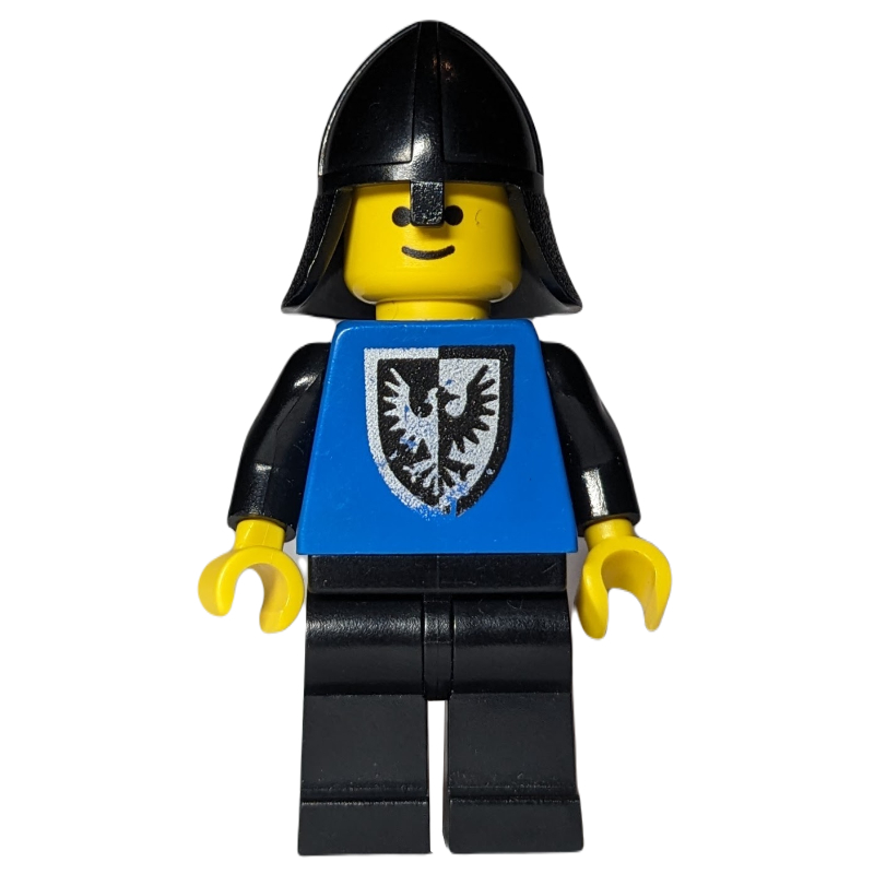LEGO Knight (Black Falcon) - Black Legs, Black Hips, Rounded Shield, Neck-Protector, 3626b (fig-006888)