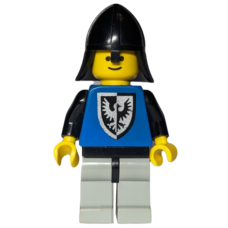 LEGO Knight (Black Falcon) - Light Gray Legs, Neck-Protector (fig-006889)