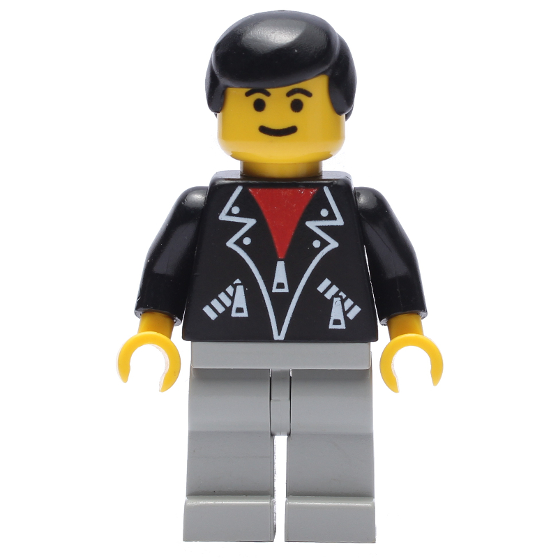 LEGO Man - Black Jacket, Light Gray Legs (fig-006892)