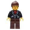 Woman - Black Jacket, Brown Legs
