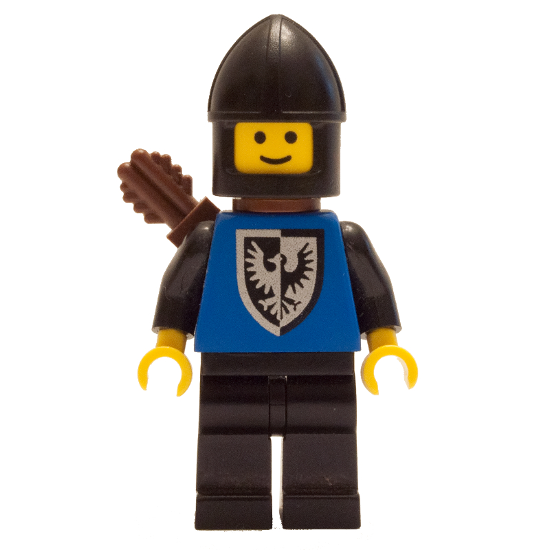 LEGO Archer (Black Falcon) - Black Legs, Black Hips, Rounded Shield, Chin-Guard (fig-006897)
