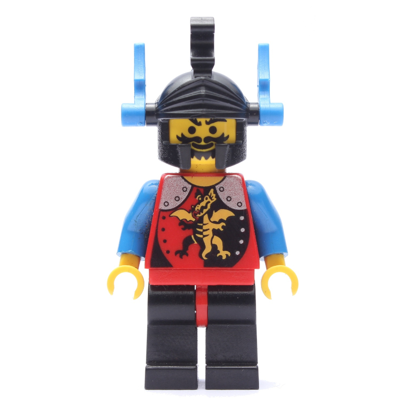 LEGO Knight (Dragon Knights) - Black Legs, Red Hips, Blue Plumes (fig-006902)